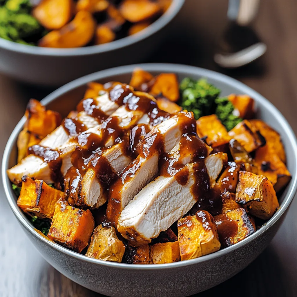 BBQ Chicken & Roasted Sweet Potato Bowls