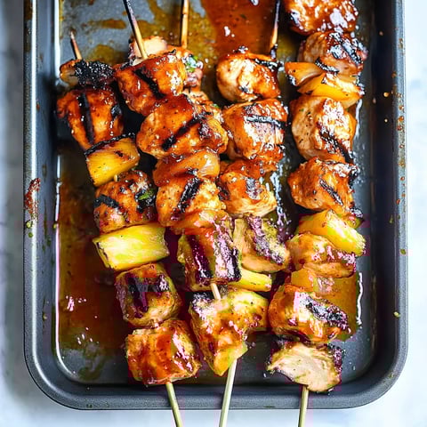 BBQ Pineapple Chicken Kabobs